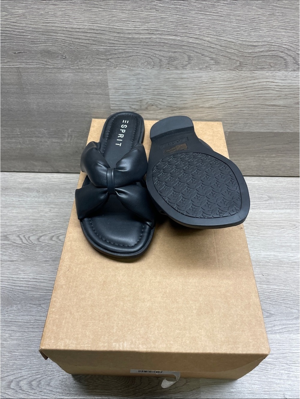 Esprit Black Knotted Slide Sandals #188